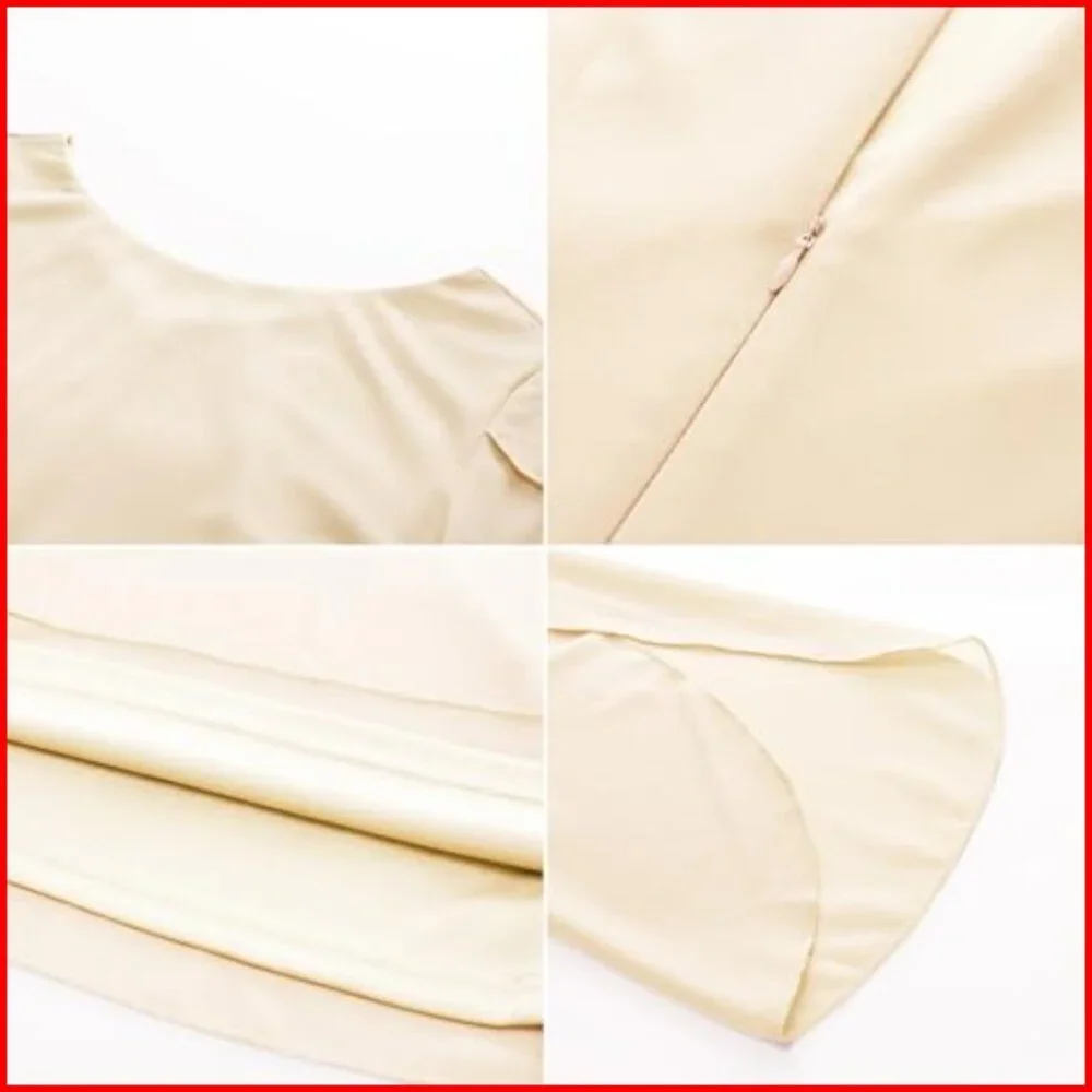 Chiffon Flutter Sleeve Cocktail Dress, Knee-Length, 3/4 Sleeve, Zipper Back - Picture 5 of 7